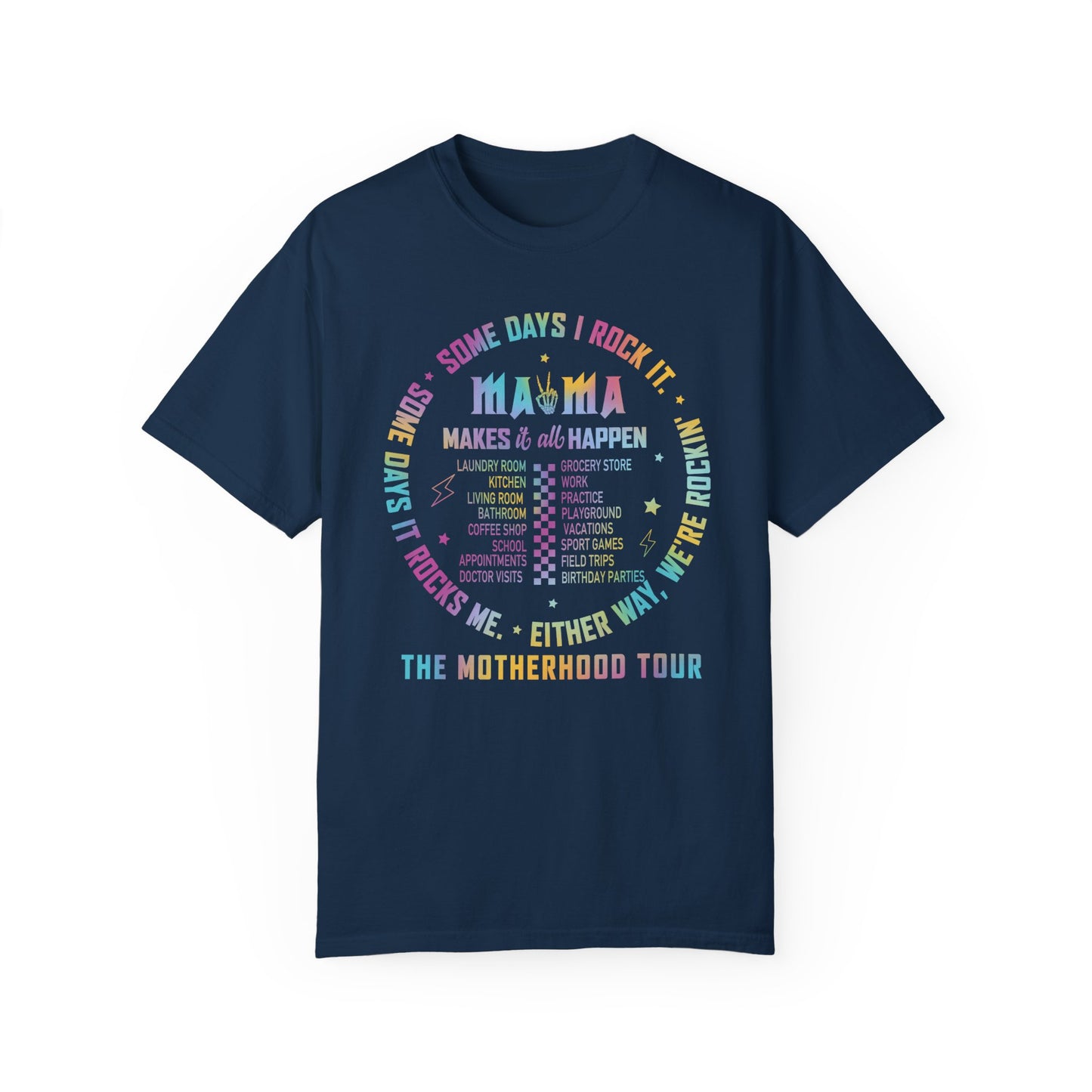 Mama Rock Tour Shirt - The Motherhood Tour Shirt True Navy