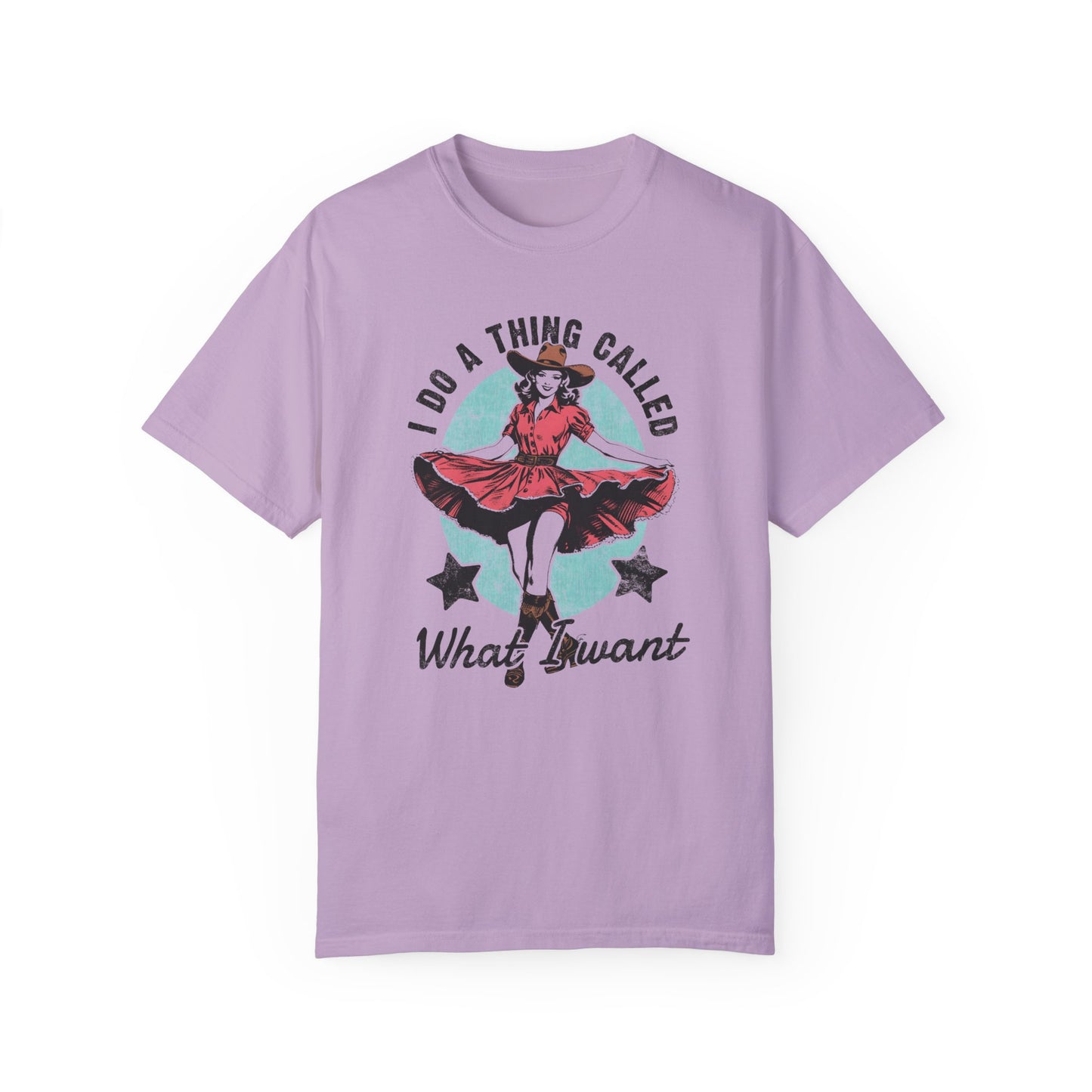 I Do A Thing Called What I Want T-Shirt - Vintage Cowgirl Retro Western TShirt Orchid