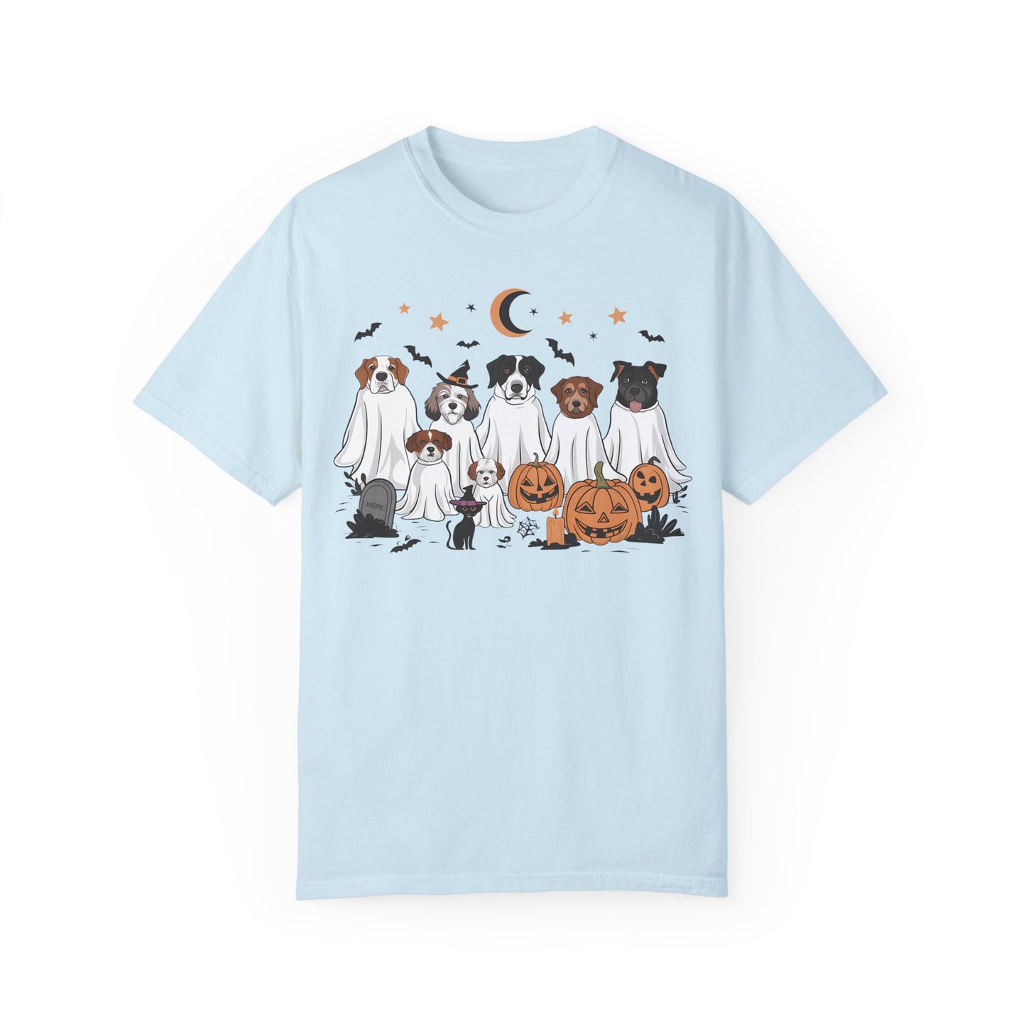 Halloween Ghost Dogs Tee Chambray