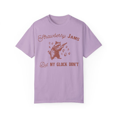 Strawberry Jam But My Glock Don't Funny Meme Shirt | Humorous Graphic Tee Orchid