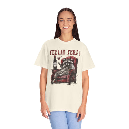 Feelin Feral Funny Raccoon Shirt - Comfort Colors Graphic Tee