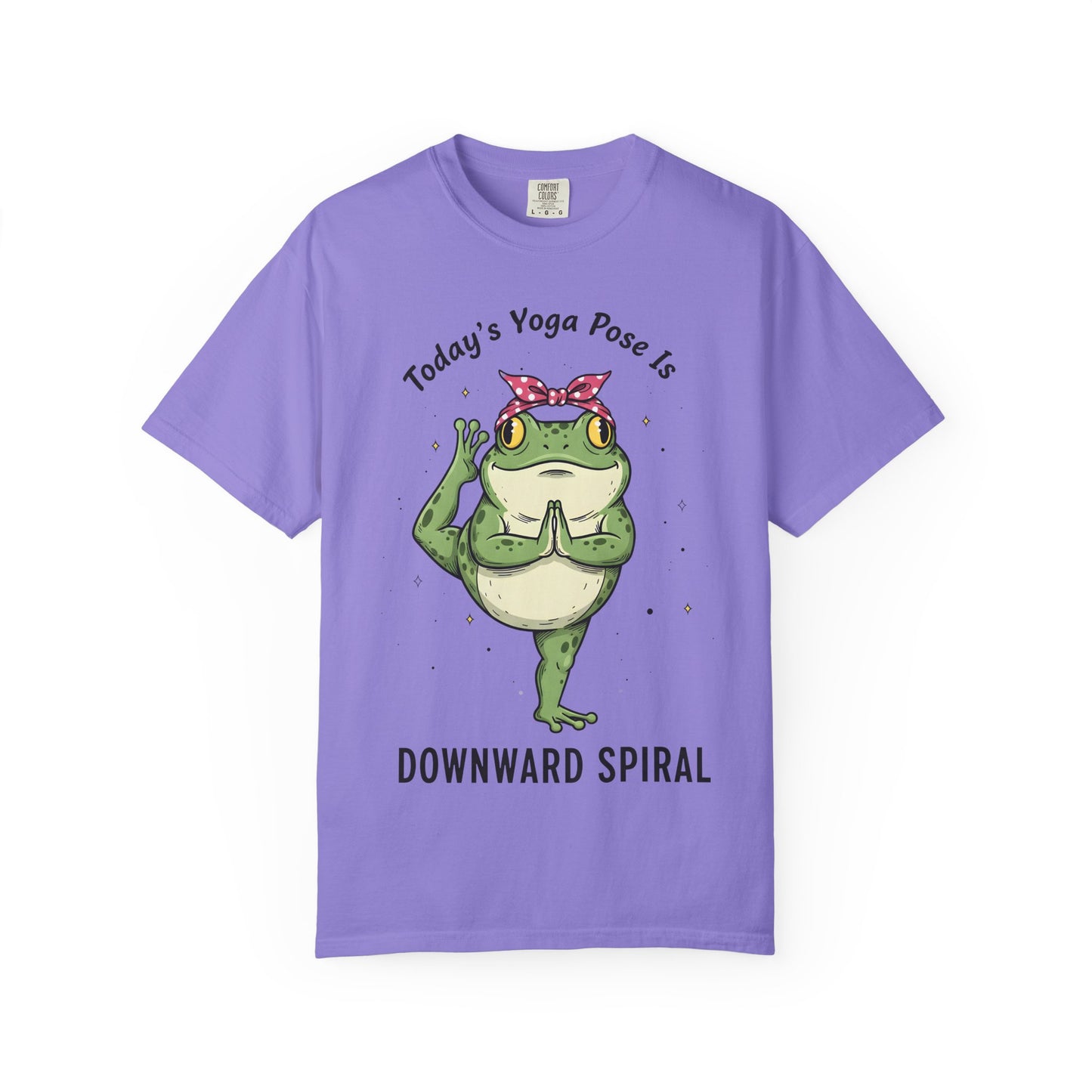 Today's Yoga Pose Is Downward Spiral Frog T-Shirt - Mental Health Humor - Unisex Comfort Colors T-shirt