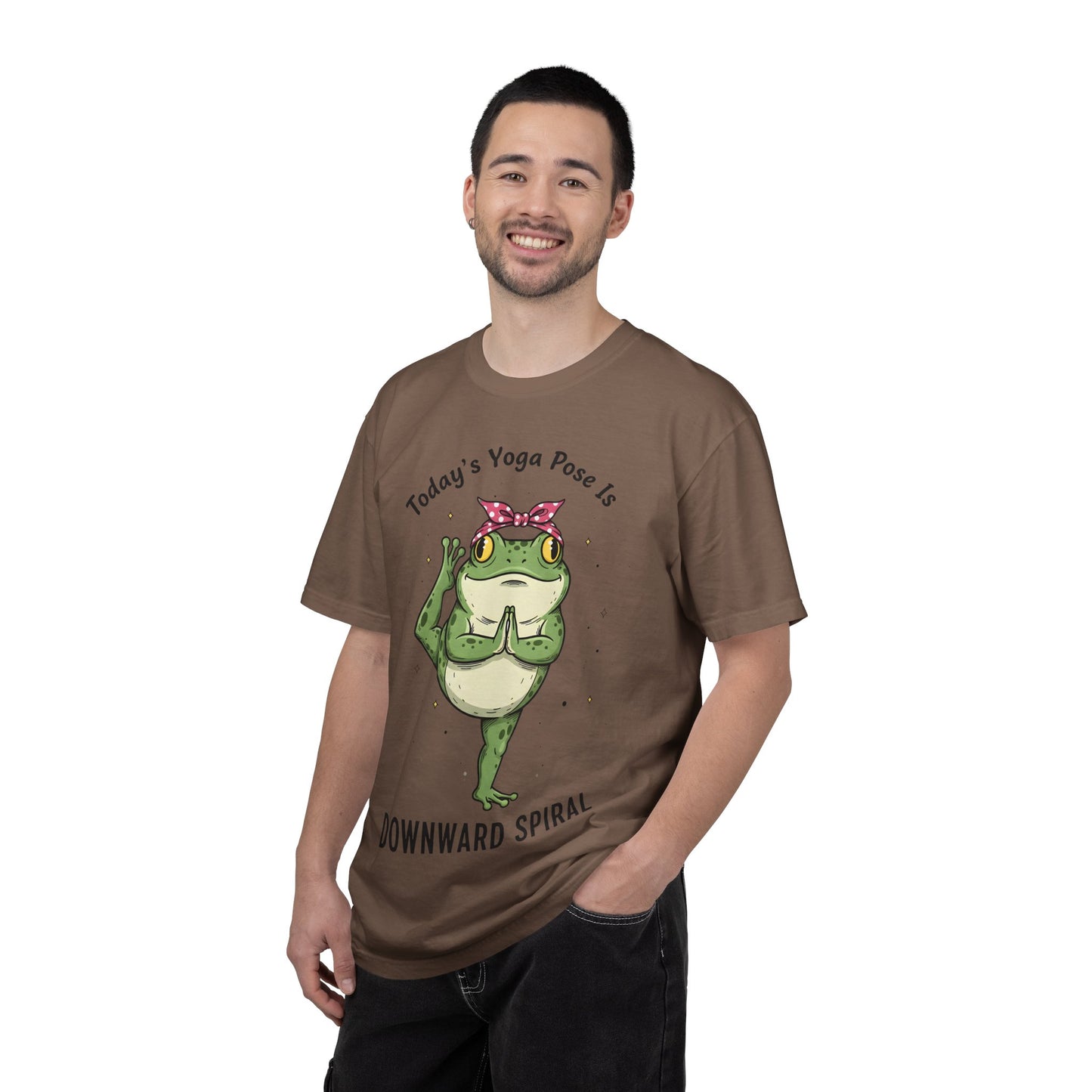Today's Yoga Pose Is Downward Spiral Frog T-Shirt - Mental Health Humor - Unisex Comfort Colors T-shirt