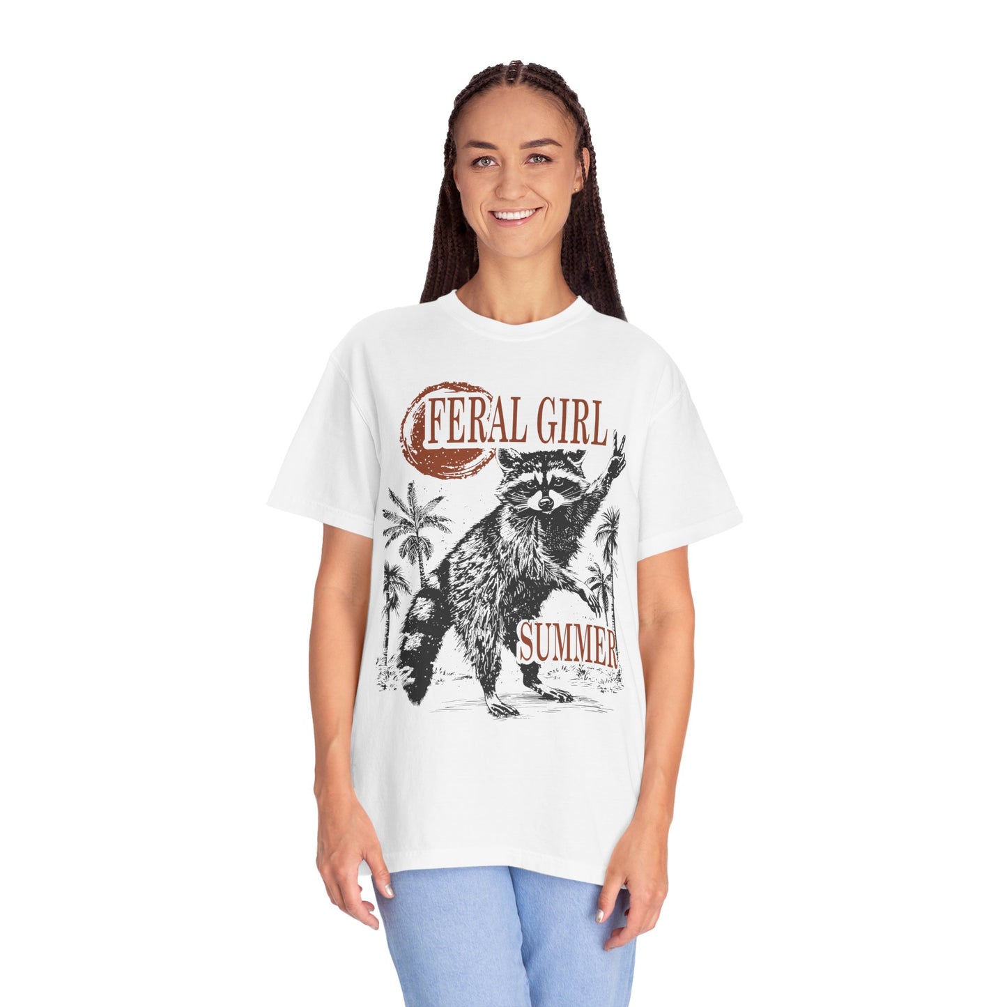 Feral Girl Summer Raccoon Shirt