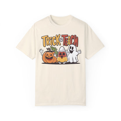 Retro Teacher Comfort Colors Halloween Shirt Trick or Teach