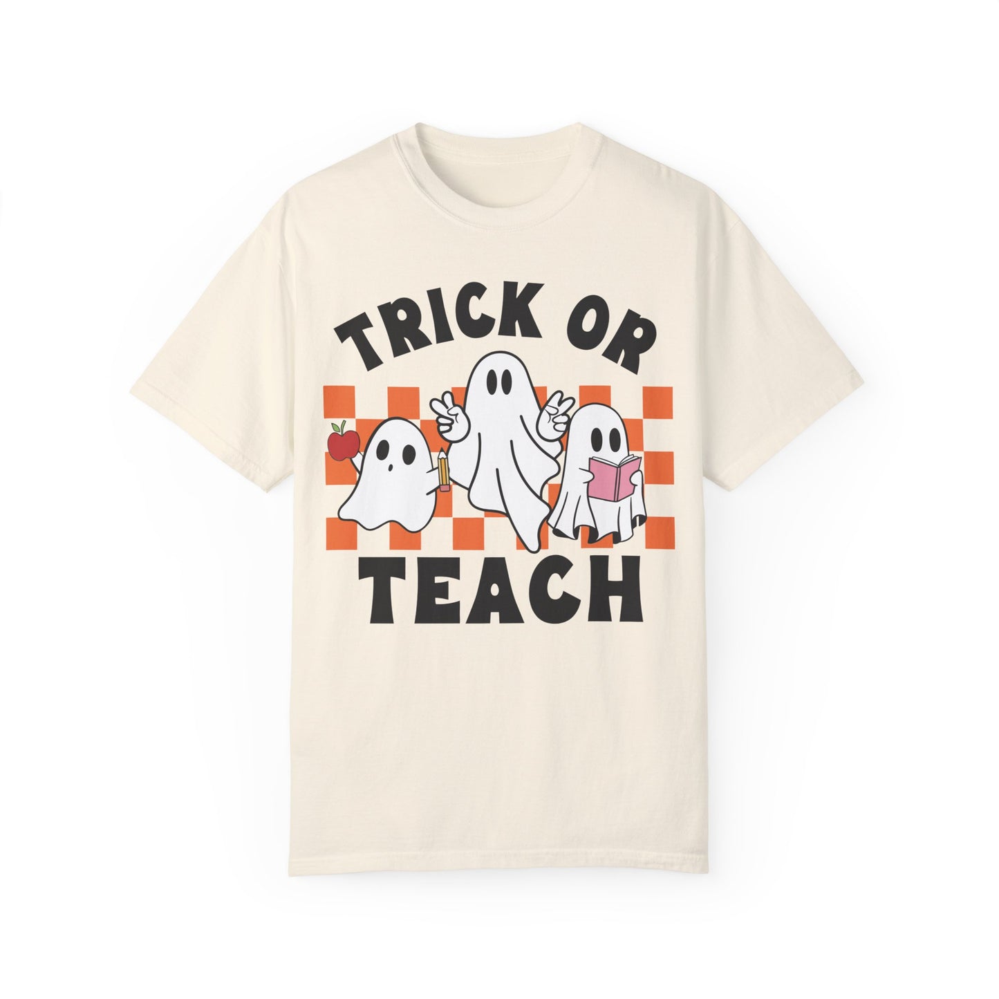 Comfort Colors Teacher Halloween Trick or Teach Shirt Ivory