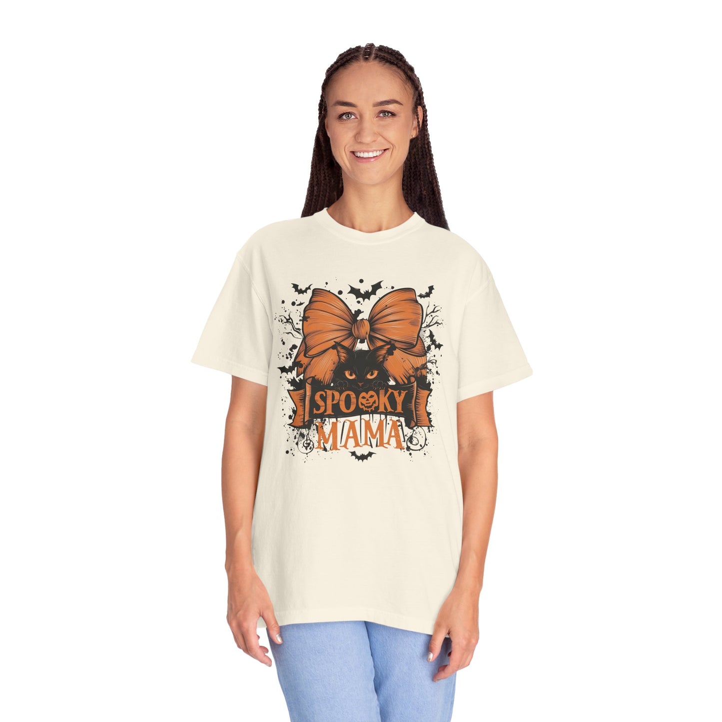 Retro Halloween Spooky Mama Gothic Bow Shirt