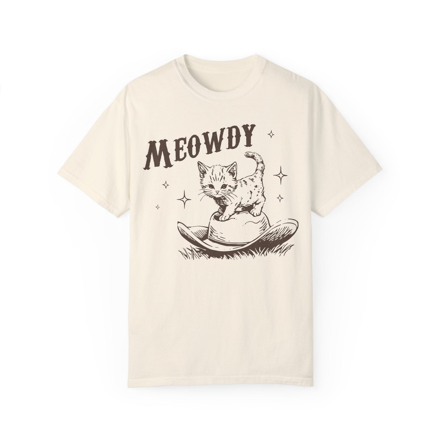 Meowdy Cute Kitten Cat Country Western Vintage T-Shirt, Retro 90s Cowgirl Rodeo Life Shirt Ivory