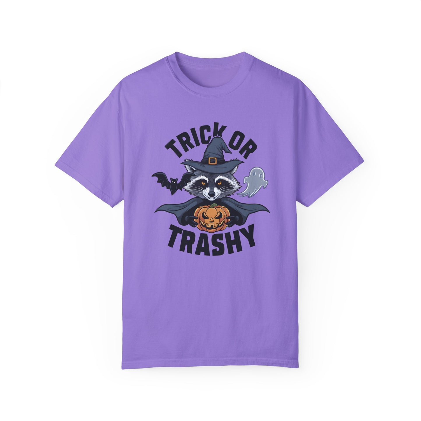 Trick or Trashy Raccoon Halloween Shirt Violet