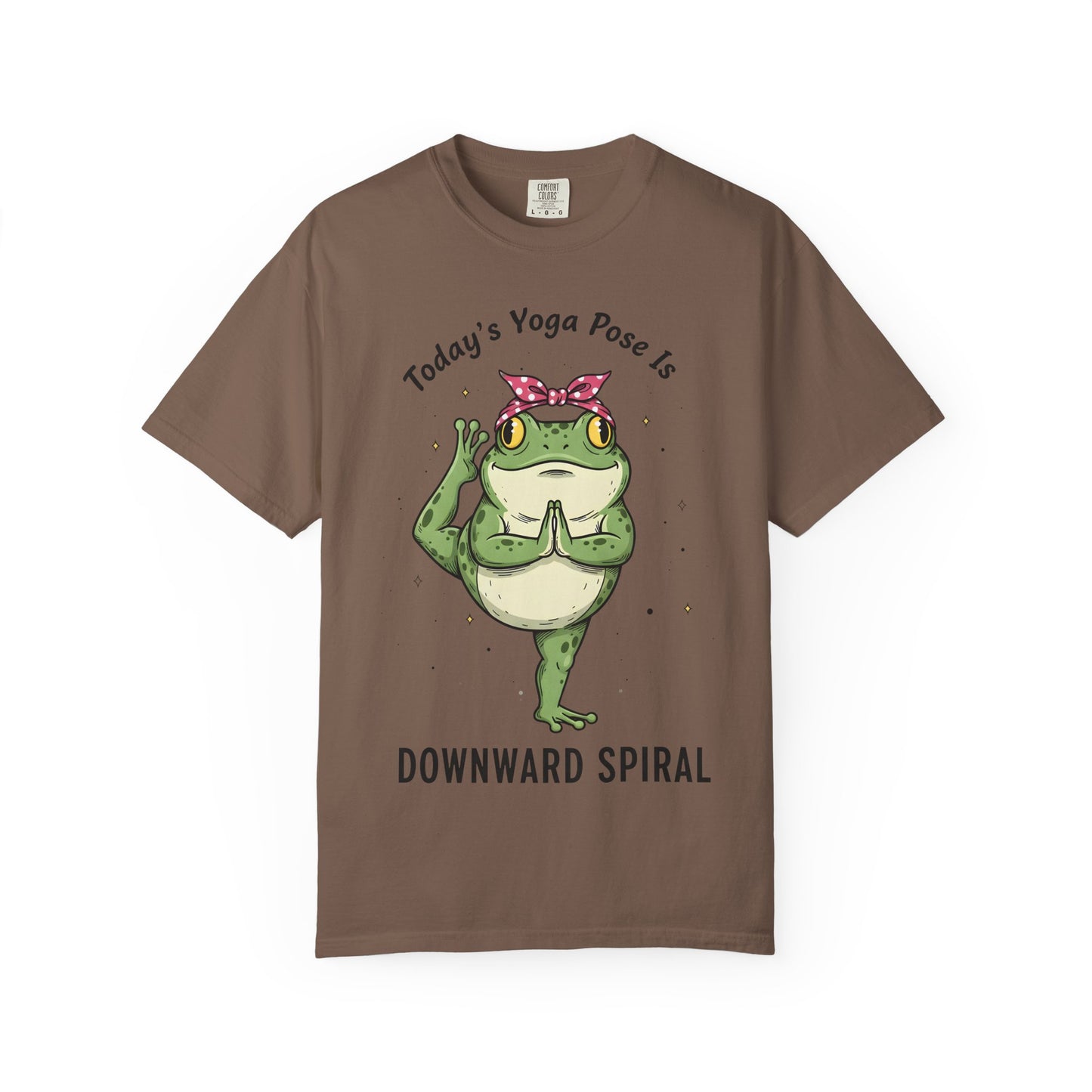 Today's Yoga Pose Is Downward Spiral Frog T-Shirt - Mental Health Humor - Unisex Comfort Colors T-shirt