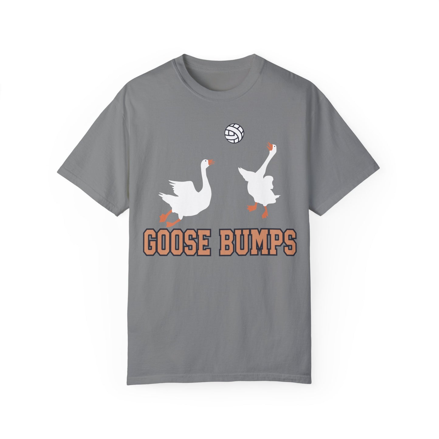 Get Quirky with Our Funny Goose Bumps Geese Volleyball Shirt Grey