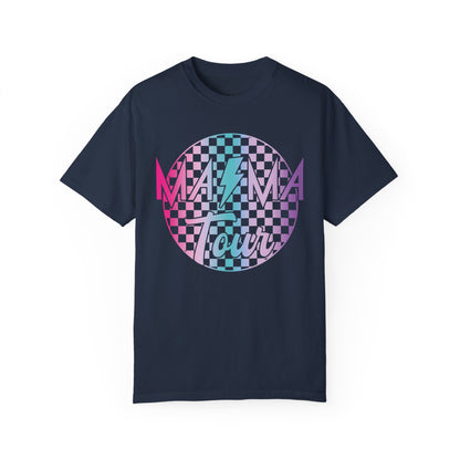 Checkered Mama Tour Shirt Navy