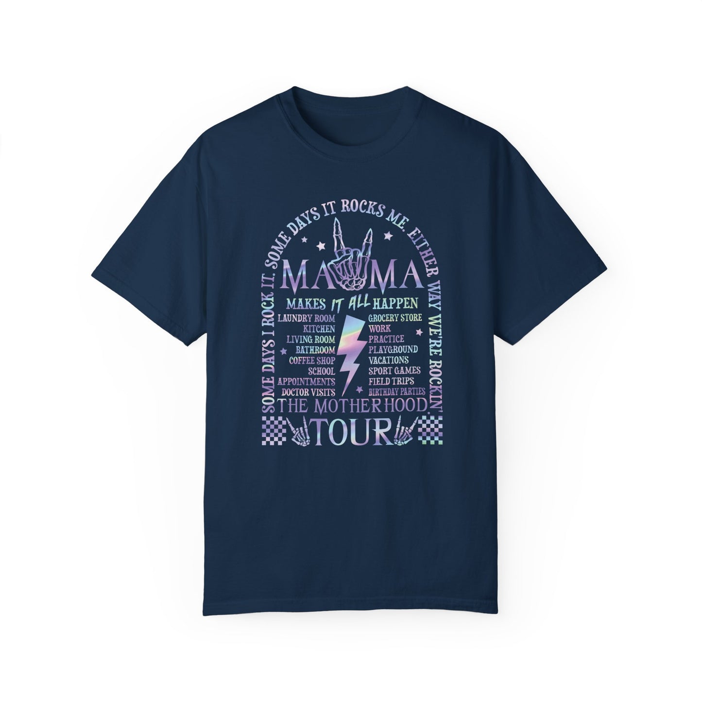 Mama Rock Tour Shirt - The Motherhood Tour Shirt True Navy