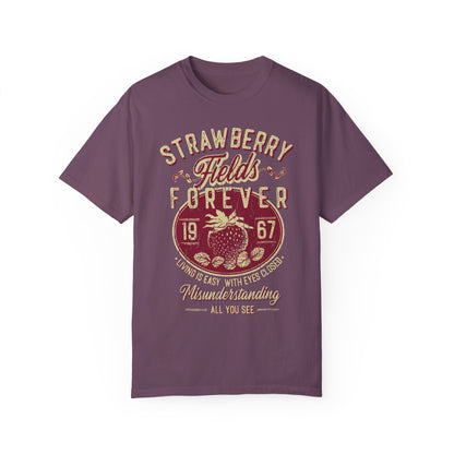 Old School Band Strawberry Fields Rock Band Tee Shirt Berry