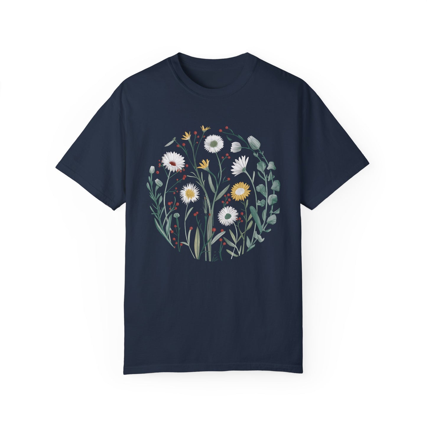 Comfort Colors Wildflower Shirt Navy