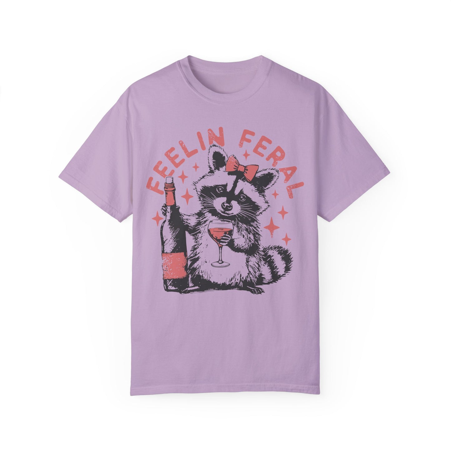 Feelin Feral Raccoon Shirt - Funny Meme Raccoon Orchid