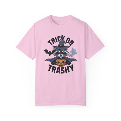 Trick or Trashy Raccoon Halloween Shirt Blossom