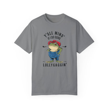 Y'all Mind If I Do Some Lollygagging Funny Frog Tshirt Grey