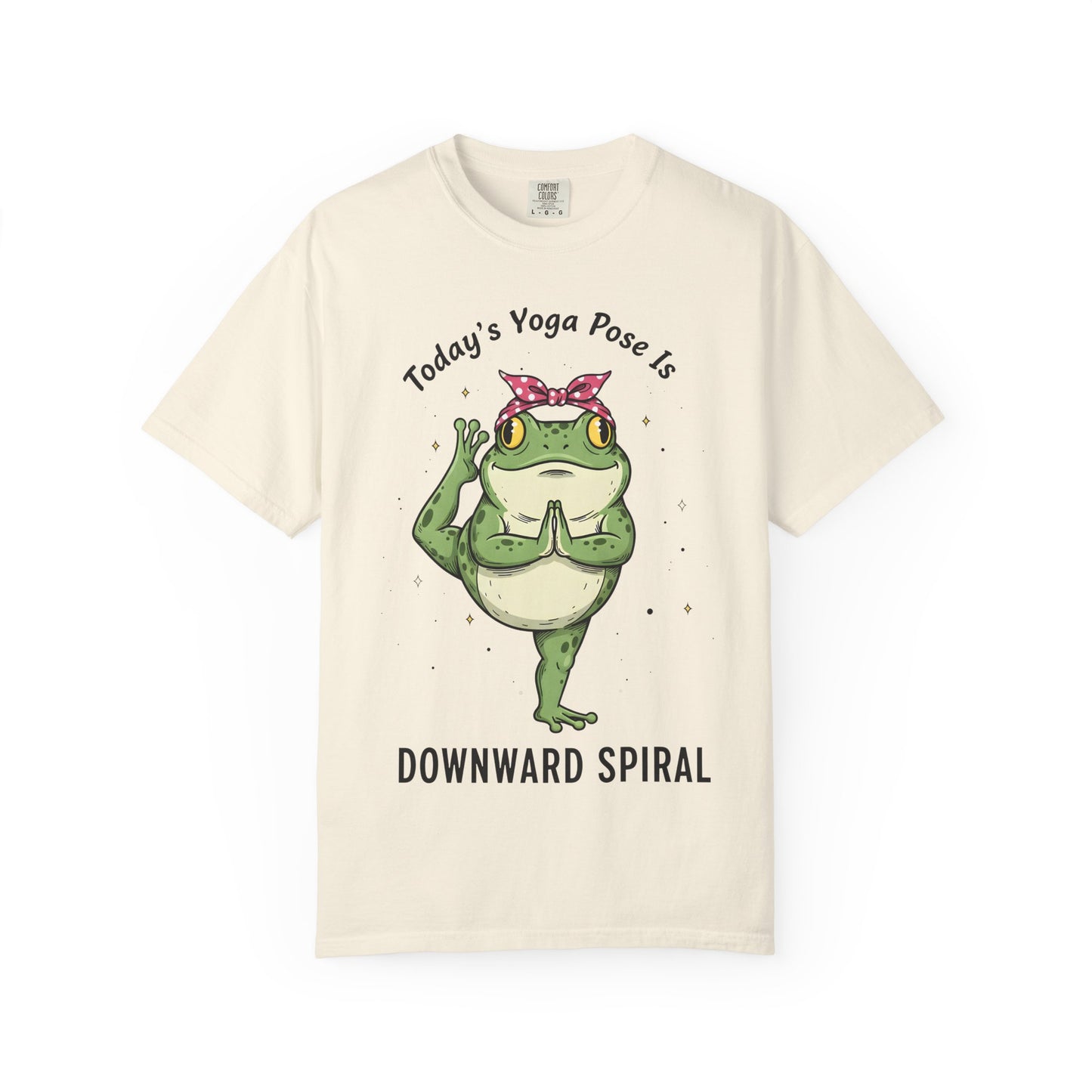 Today's Yoga Pose Is Downward Spiral Frog T-Shirt - Mental Health Humor - Unisex Comfort Colors T-shirt