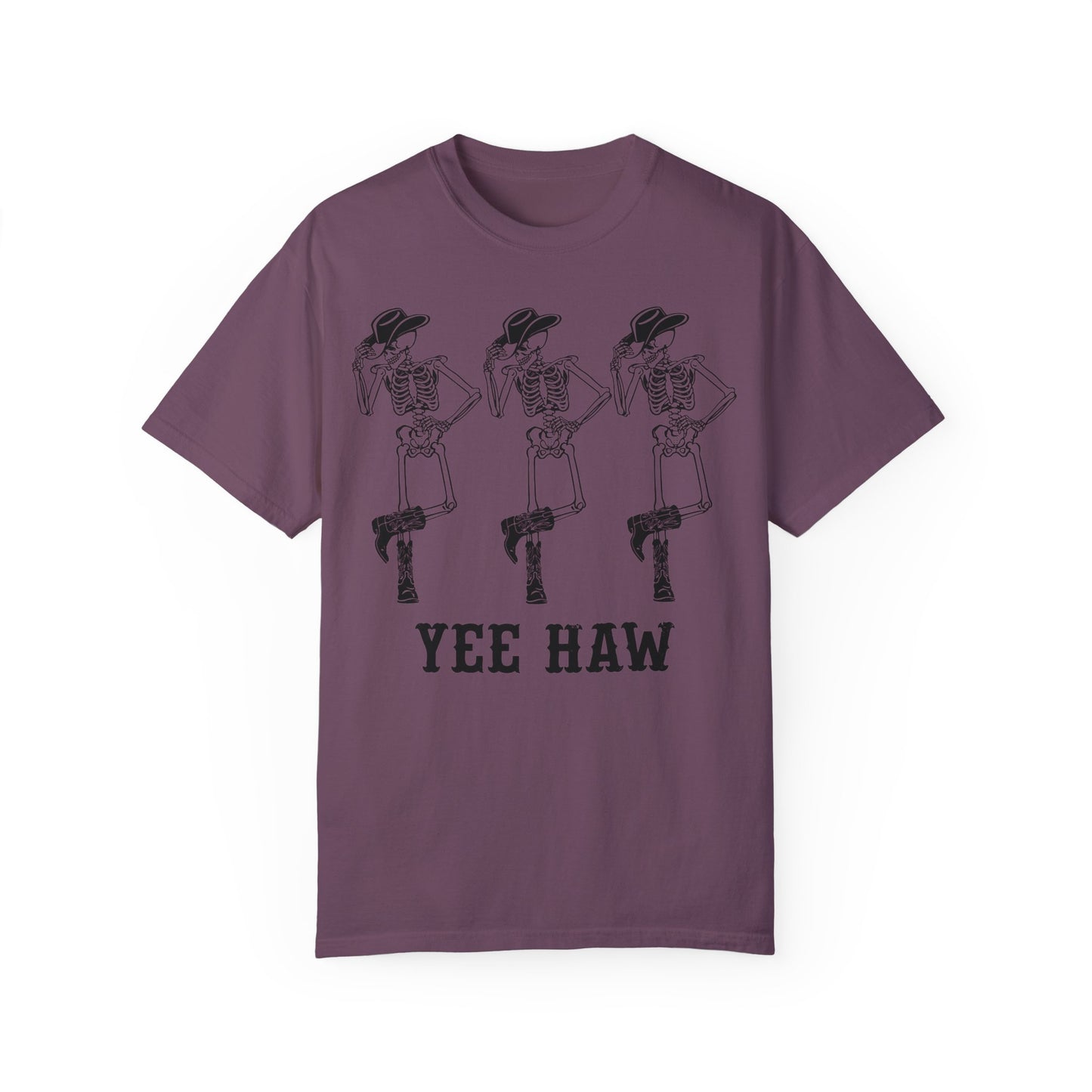 Cowboy Skeleton Yee Haw Shirt Berry