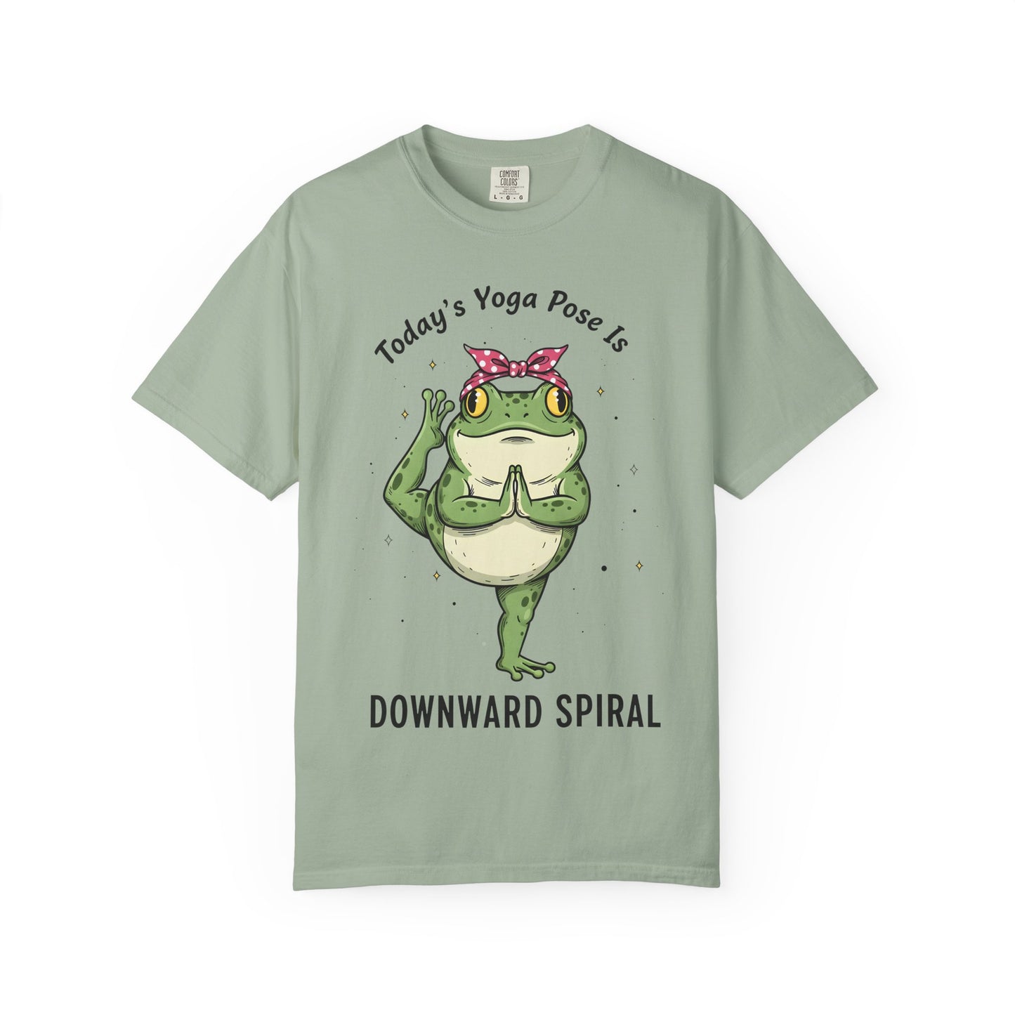 Today's Yoga Pose Is Downward Spiral Frog T-Shirt - Mental Health Humor - Unisex Comfort Colors T-shirt
