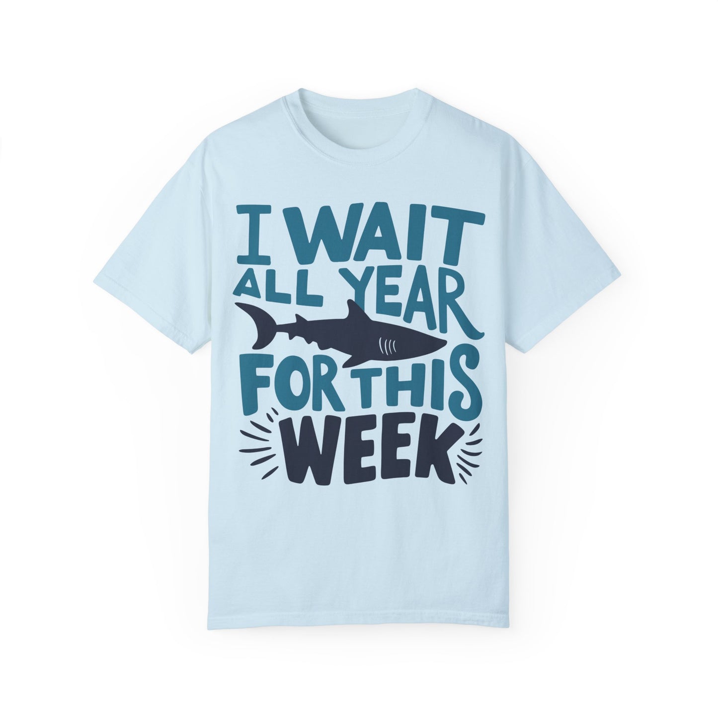 I Wait All Year For This Week Funny Shark Shirt Chambray