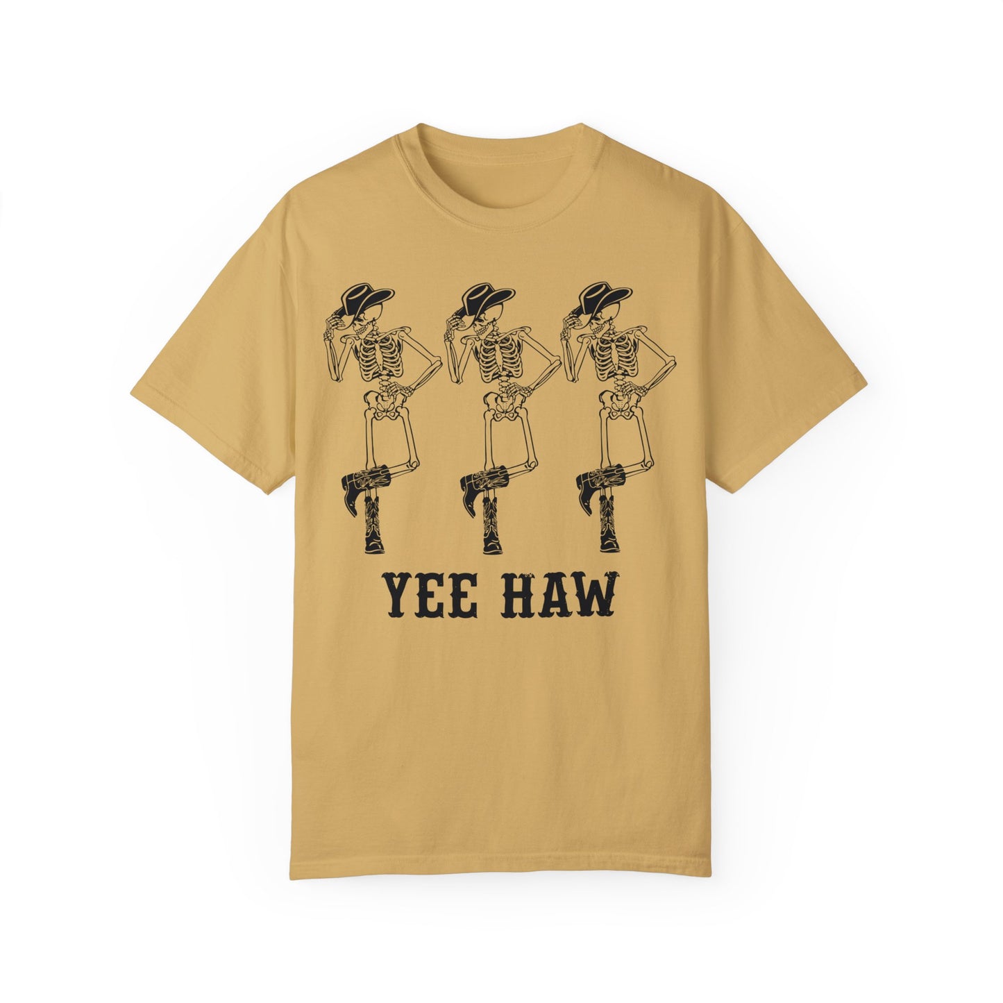 Cowboy Skeleton Yee Haw Shirt Mustard