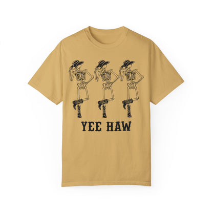 Cowboy Skeleton Yee Haw Shirt Mustard