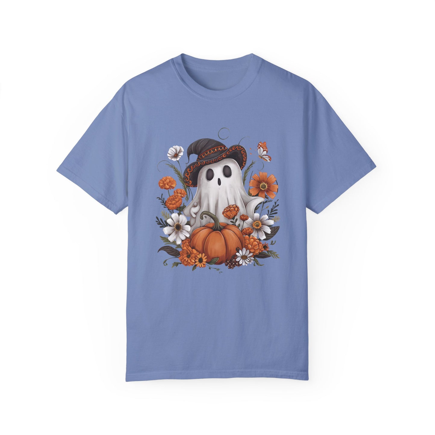 Halloween Ghost Comfort Colors Shirt Washed Denim