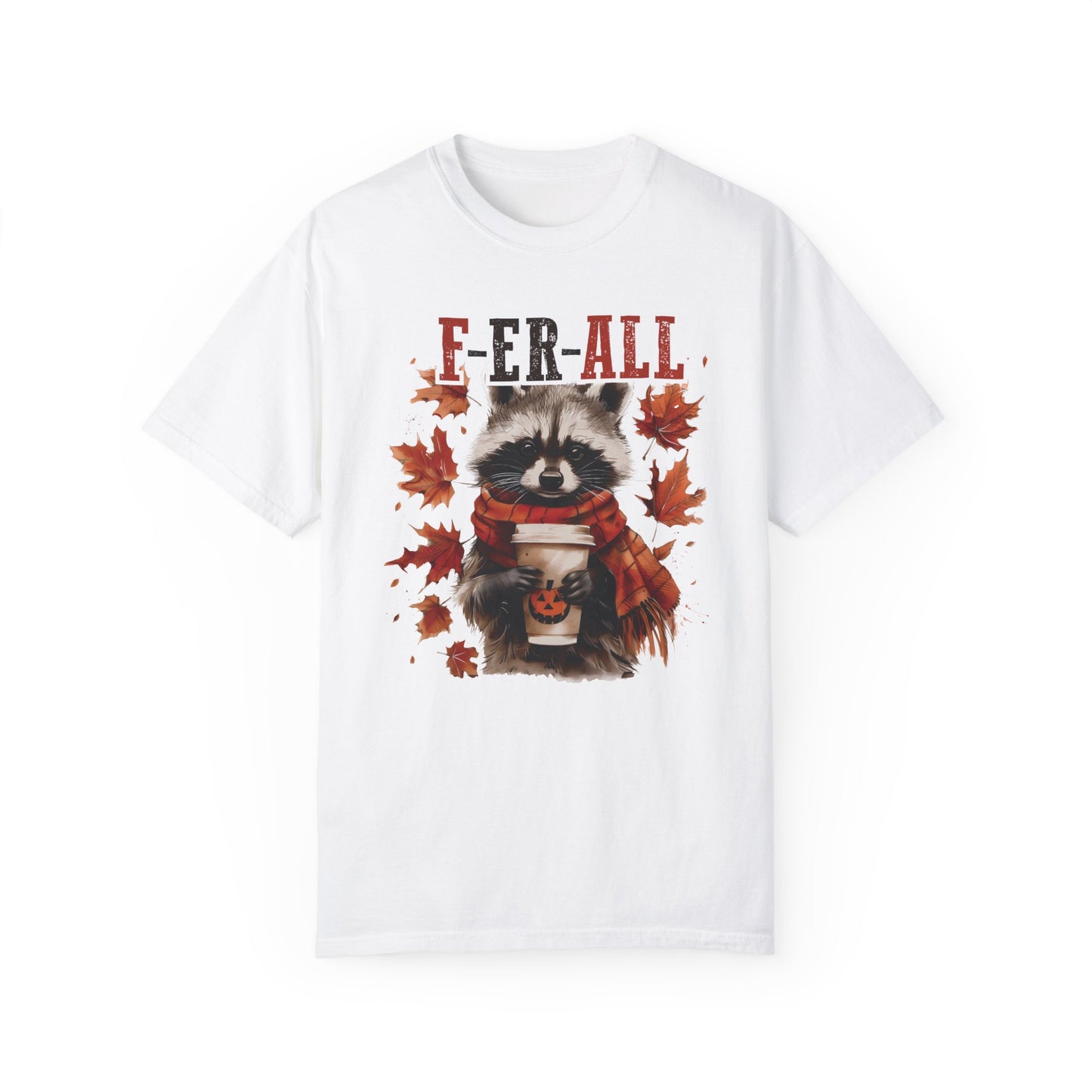 Fall Feral Raccoon Autumn T Shirt - Funny Fall Girl Shirt White