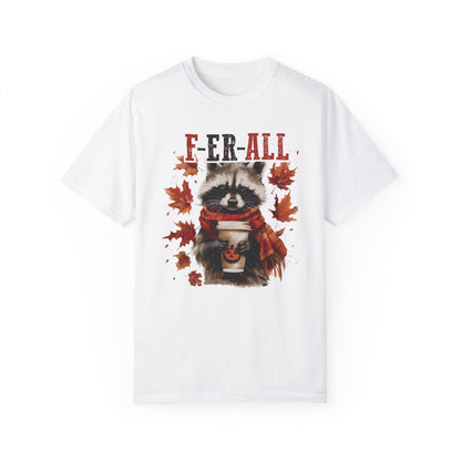 Fall Feral Raccoon Autumn T Shirt - Funny Fall Girl Shirt White