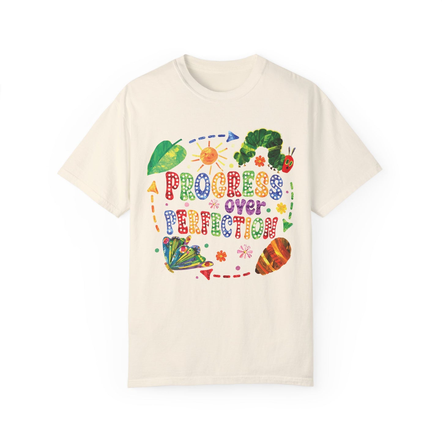 Progress Over Perfection Teacher Shirt - Inspirational Educator Apparel Ivory