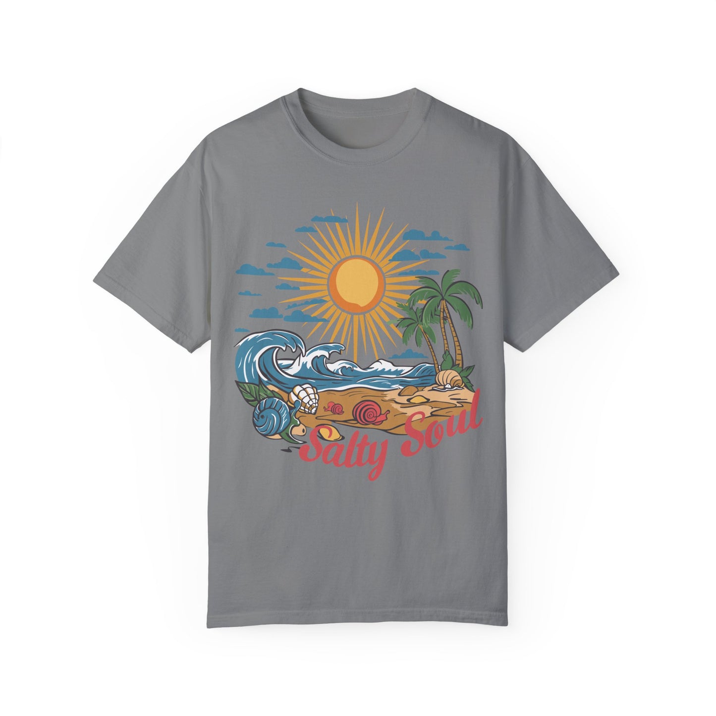 Salty Soul Beach Summer Shirt | Stylish Coastal Wear Grey