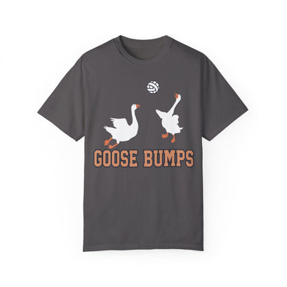 Get Quirky with Our Funny Goose Bumps Geese Volleyball Shirt Graphite