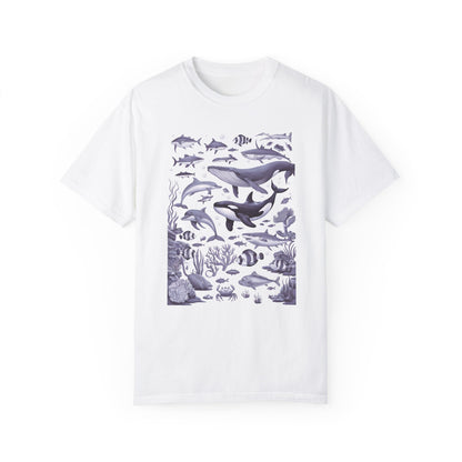 Vintage 90s Water Color Sea Animal Tshirt White