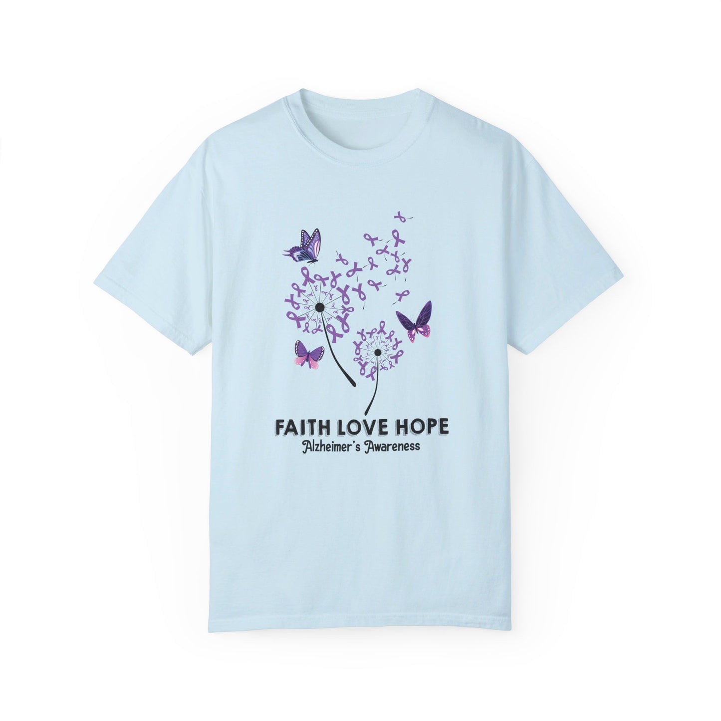 Alzheimer's Awareness Faith Hope Love T-Shirt Chambray