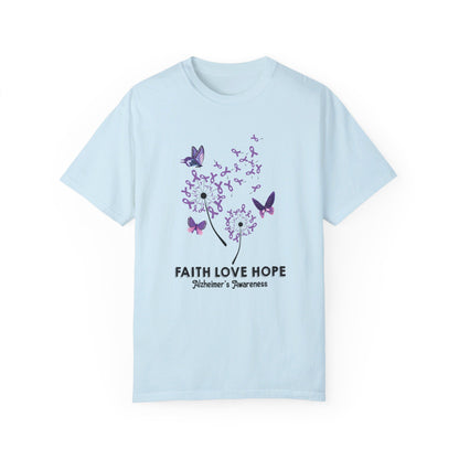 Alzheimer's Awareness Faith Hope Love T-Shirt Chambray