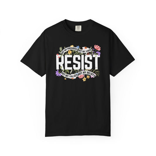 Comfort Colors Floral Resist Unisex T-shirt - Civil Rights Activist Top