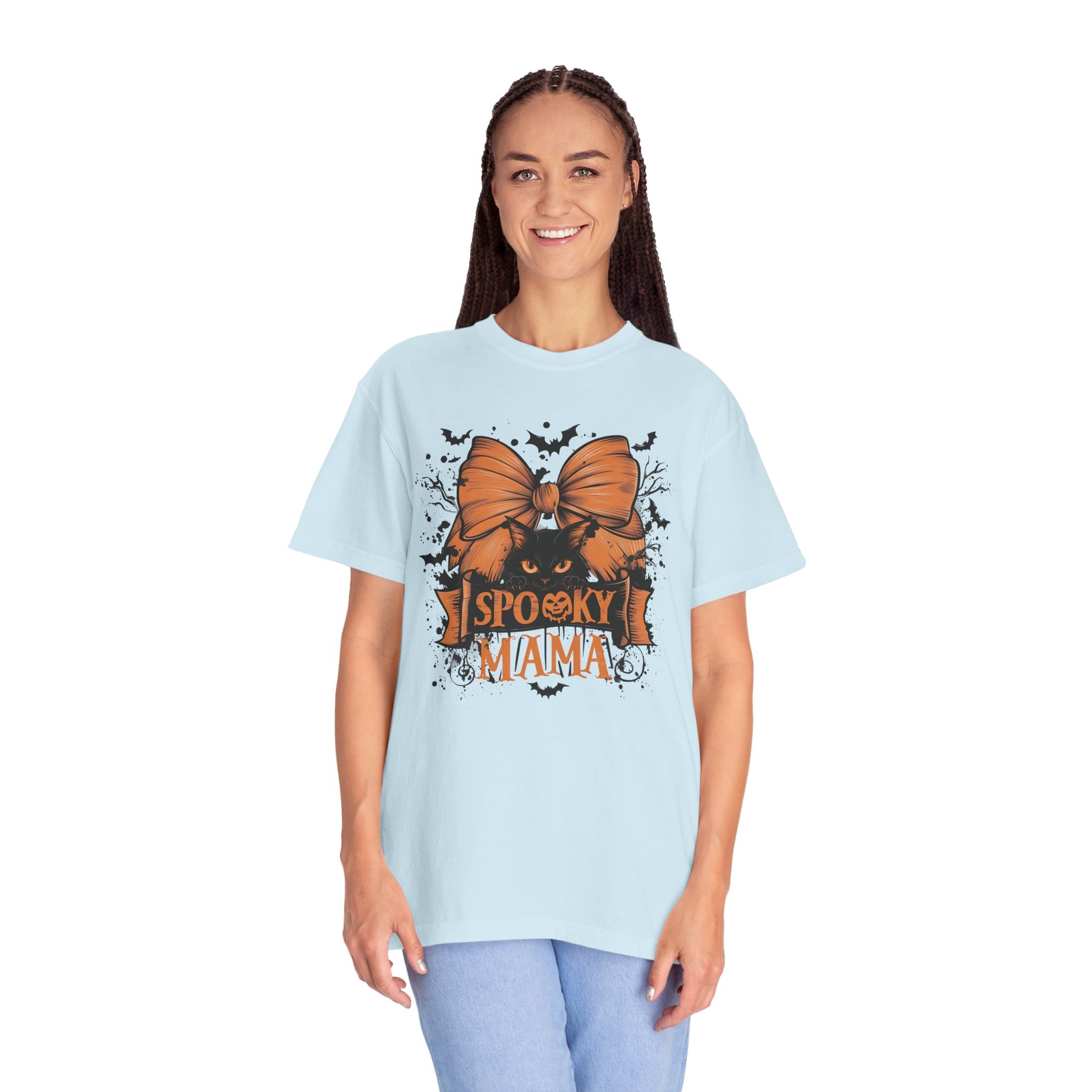 Retro Halloween Spooky Mama Gothic Bow Shirt