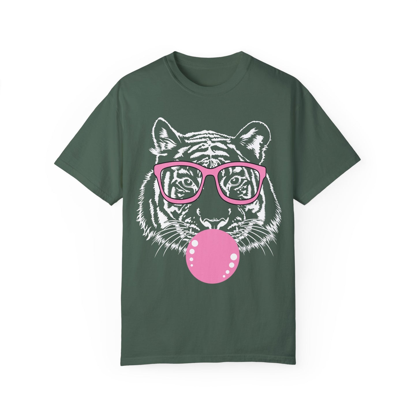 Tiger Shirt, Bubblegum Tiger T-shirt, Tiger Face Shirt Blue Spruce