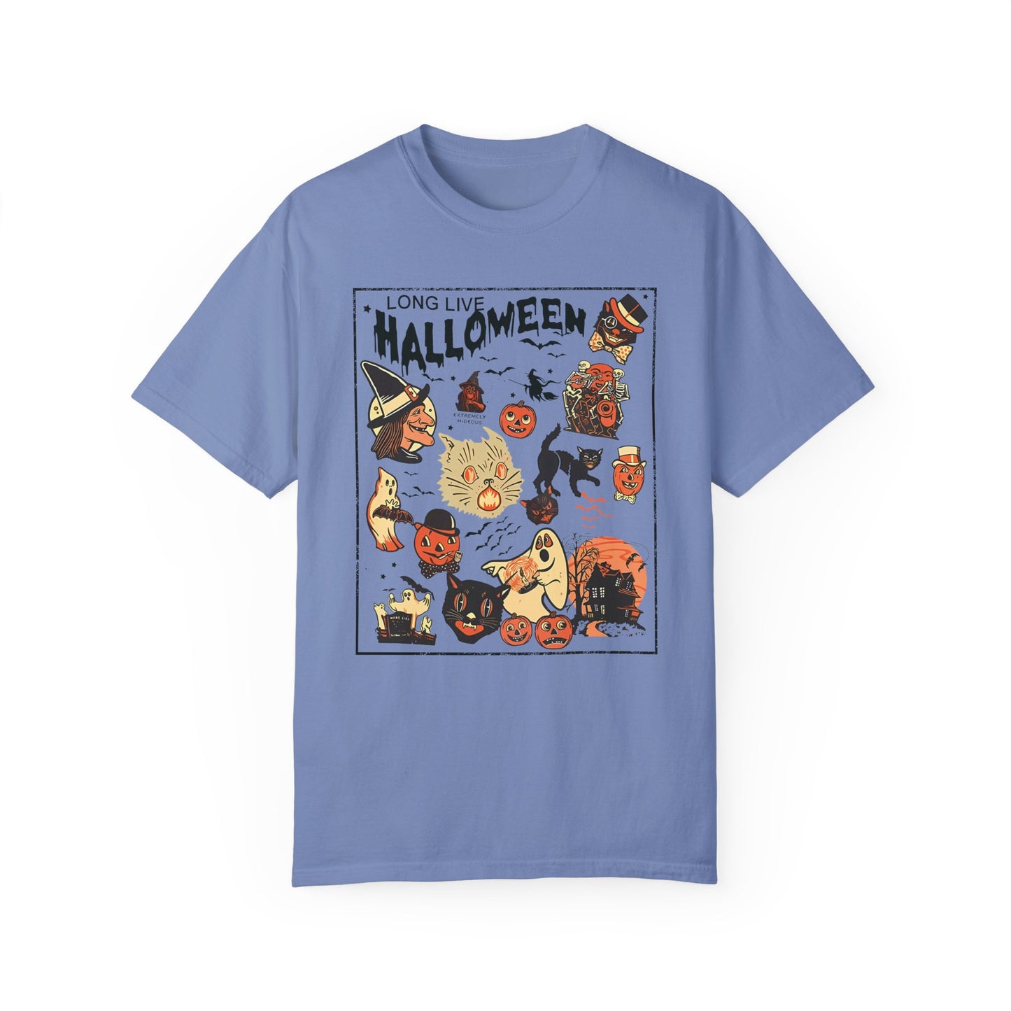 Retro Halloween Shirt, Long Live Halloween, Vintage Halloween Shirt Washed Denim