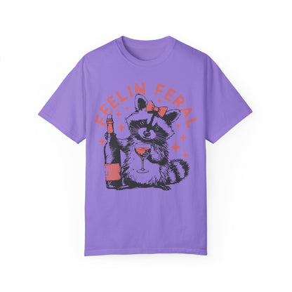 Feelin Feral Raccoon Shirt - Funny Meme Raccoon Violet