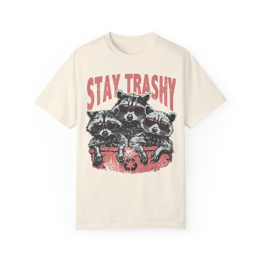 Stay Trashy T-shirt - Funny Raccoons Squad Shirt Ivory