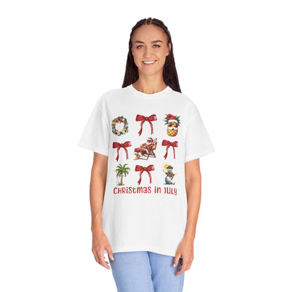 Coquette Christmas In July Santa Summer T-Shirt