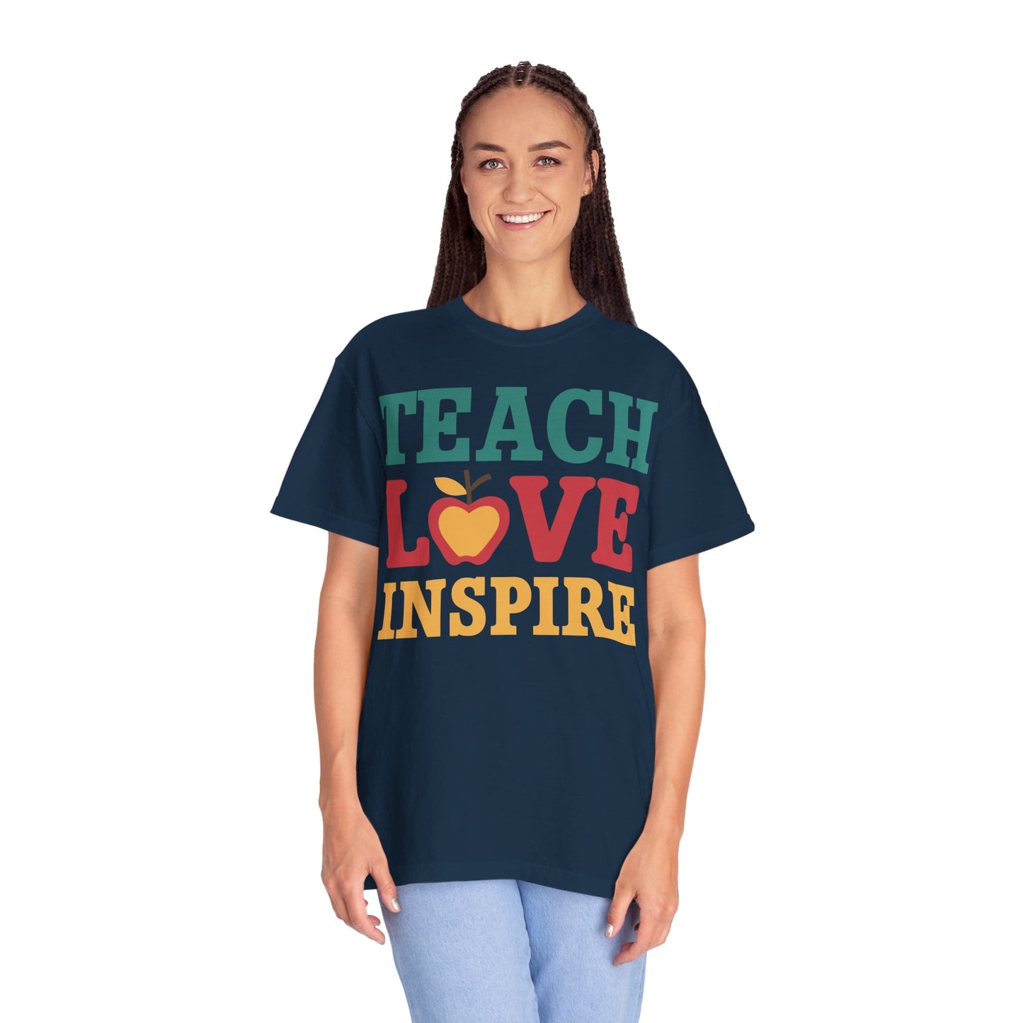 Retro Teach Love Inspire Apple Teacher Shirt | Vintage Educator Apparel