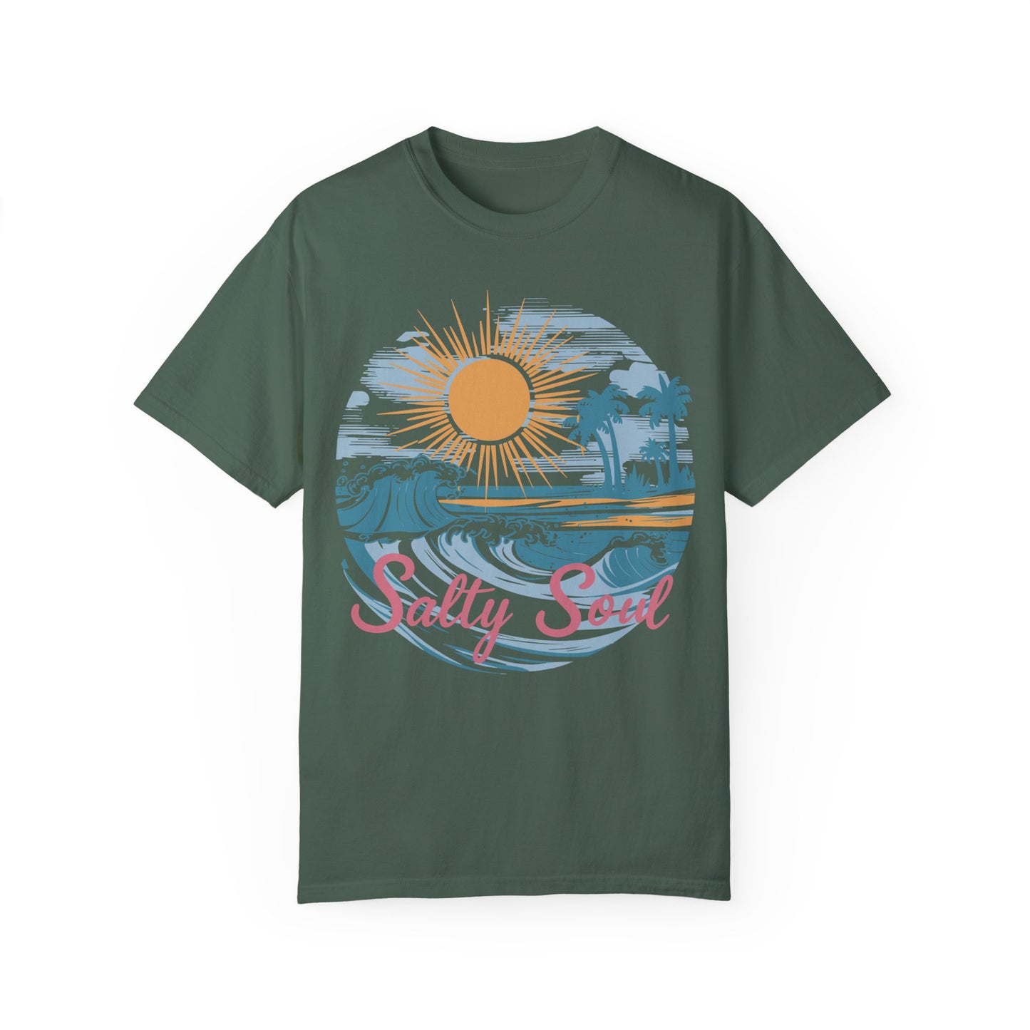 Discover Salty Soul Beach Summer Shirts for Coastal Vibes Blue Spruce