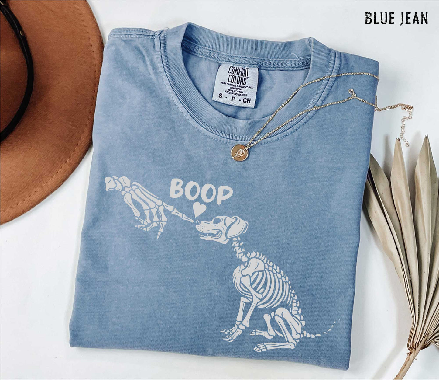 Dog Boop Halloween Comfort Colors Shirt, Dog Skeleton