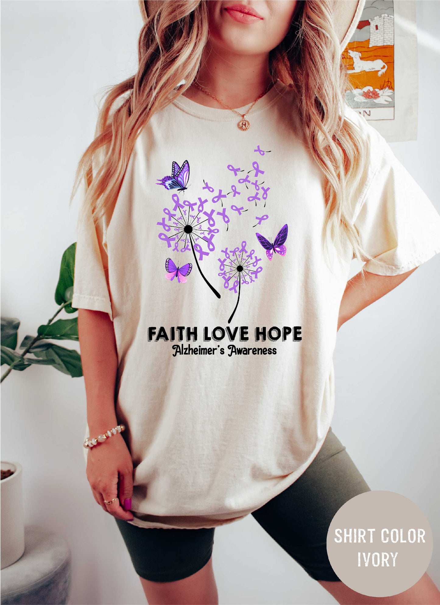 Alzheimer's Awareness Faith Hope Love T-Shirt