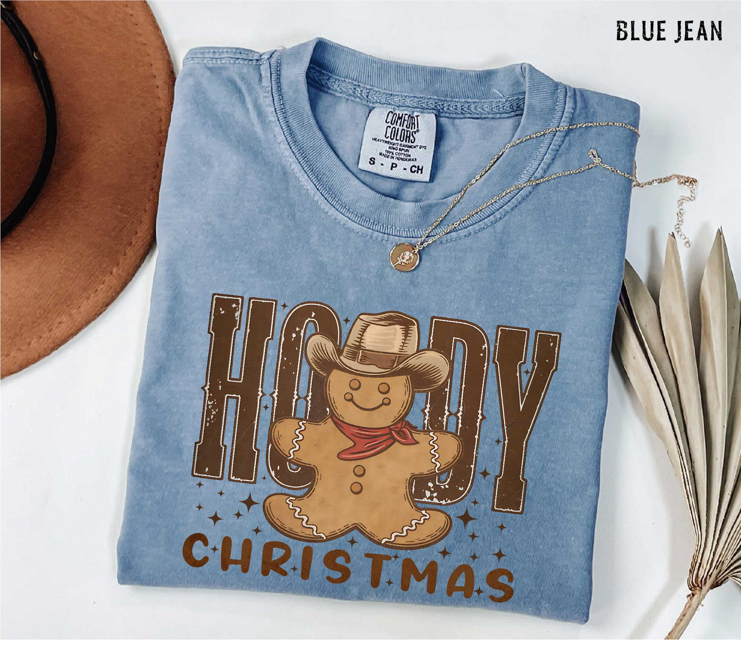 Howdy Christmas Gingerbread Cowboy Comfort Colors T-shirt