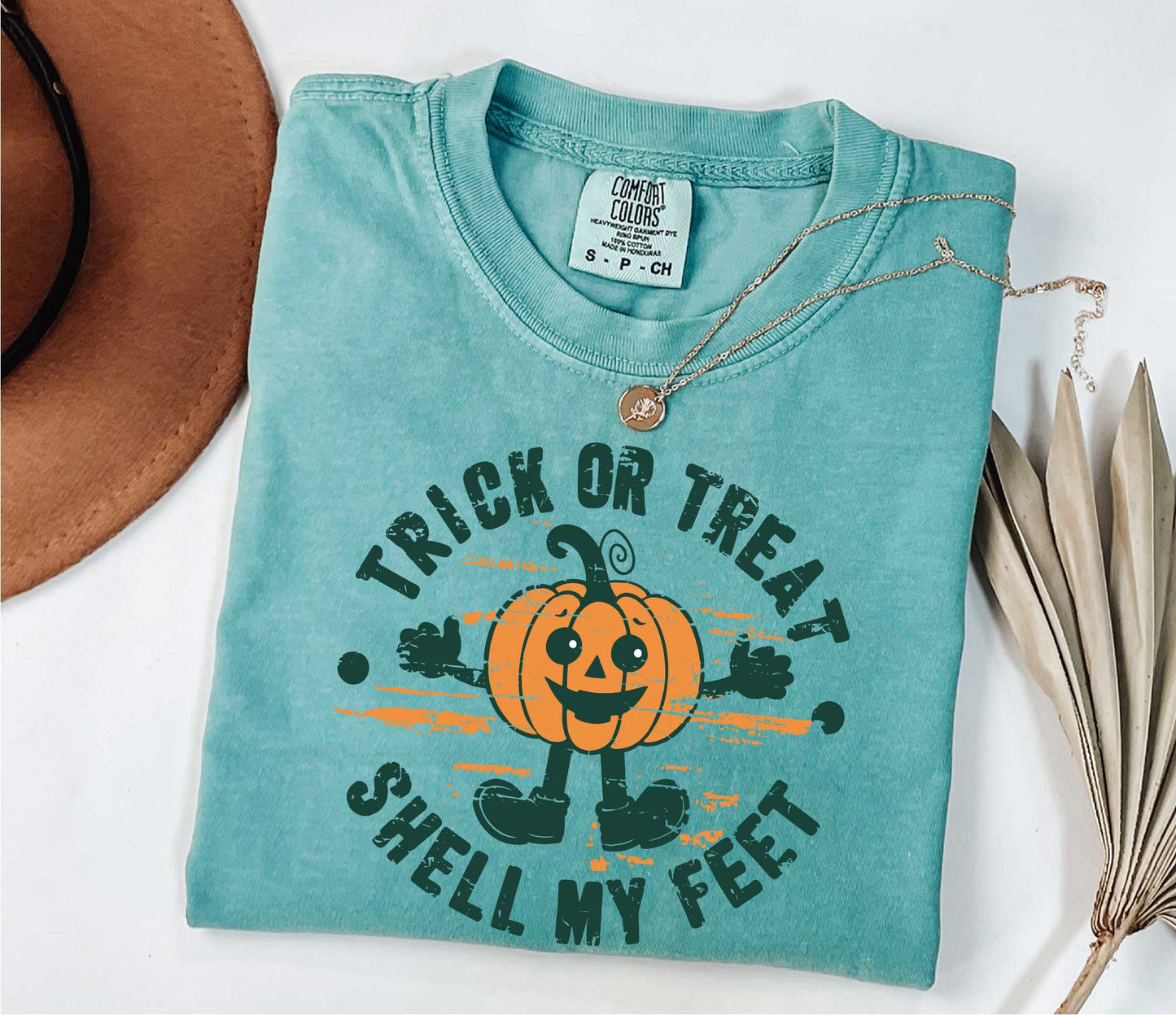 Trick Or Treat Smell My Feet Shirt Gift For Halloween, Retro Pumpkin Shirt